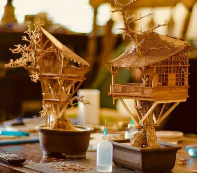 Tiny Bonsai Treehouses By Dave Creek (29 pics)