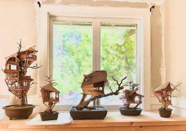 Tiny Bonsai Treehouses By Dave Creek (29 pics)
