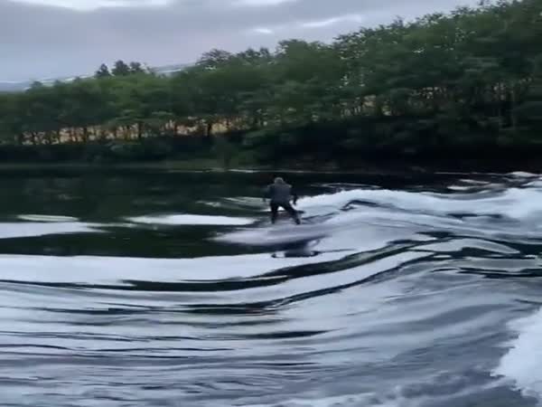 Surfing A River Break In Norway