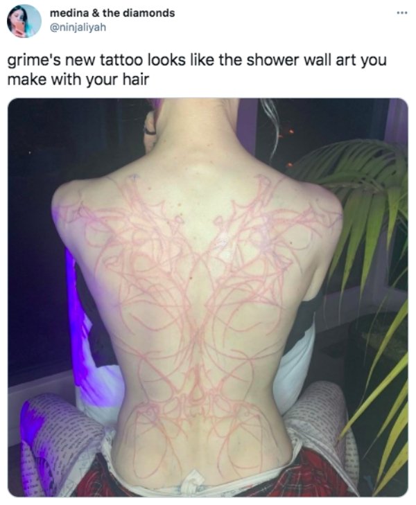 Internet Is Roasting Singer Grimes For 'Alien Scars' Tattoo (19 pics)