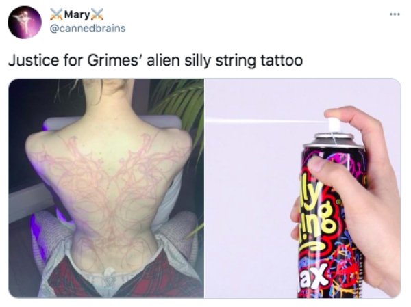 Internet Is Roasting Singer Grimes For 'Alien Scars' Tattoo (19 pics)