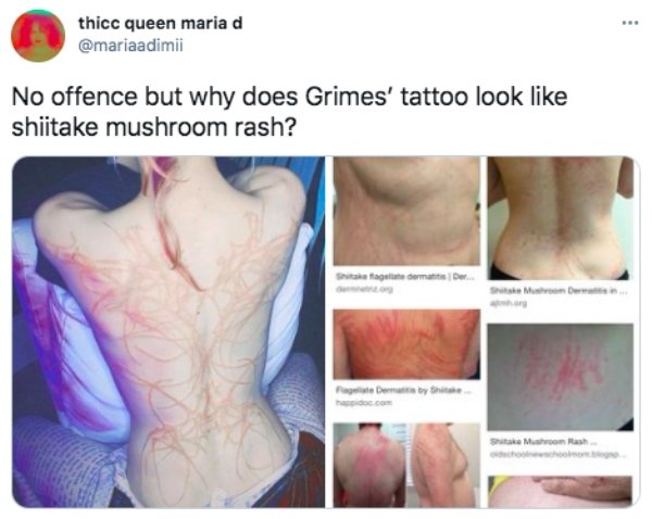 Internet Is Roasting Singer Grimes For 'Alien Scars' Tattoo (19 pics)