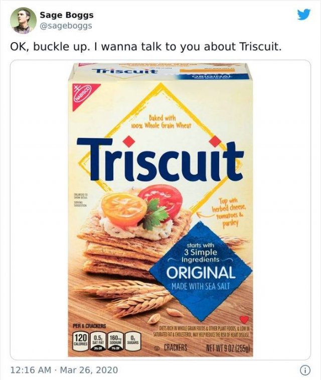 Man Explained The Meaning Of 'Triscuit' (28 pics)
