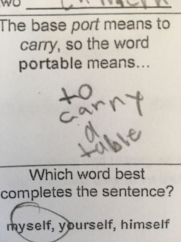 Kids Answer Test Questions (20 pics)