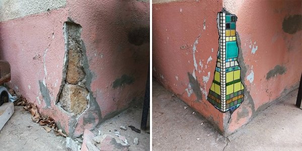 Artist Restores Street Cracks With Beautiful Mosaics (35 pics)