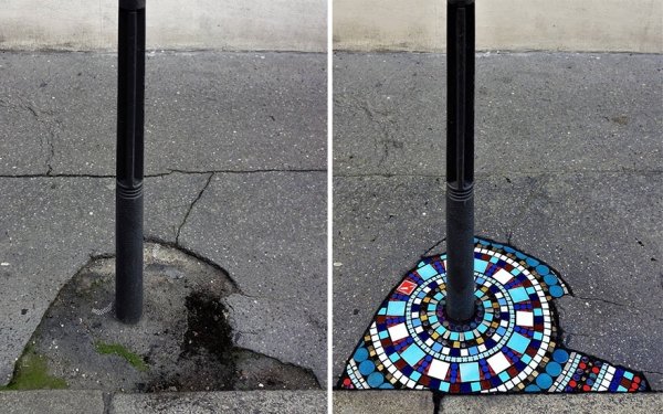 Artist Restores Street Cracks With Beautiful Mosaics (35 pics)