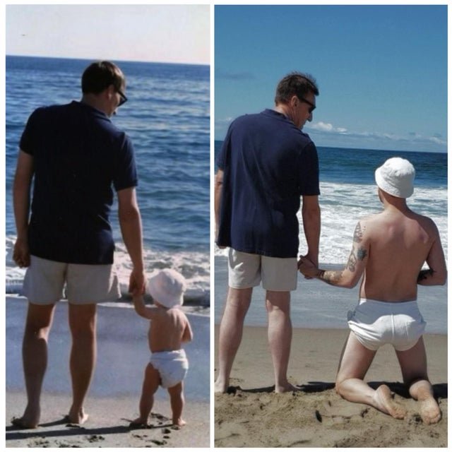 People Recreate Their Old Photos (25 pics)