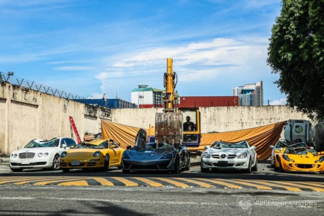 Smuggled Luxury Cars Were Publicly Destroyed By Philippines Government (15 pics)