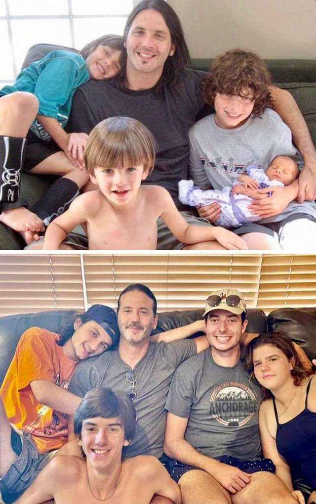 Families Recreate Their Old Photos (24 pics)