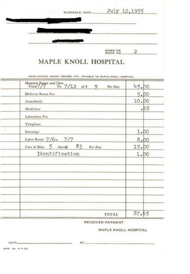 American Medical Bills From The 20'th Century (30 pics)