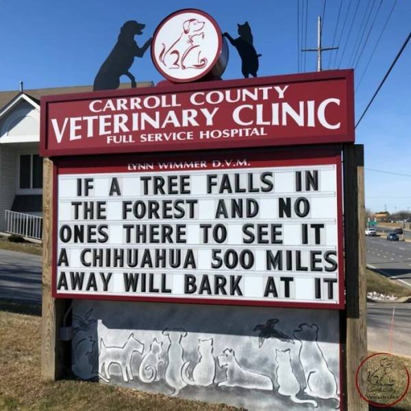 The Carroll County Veterinary Clinic Signs (30 pics)