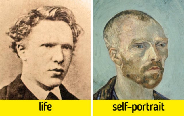 Famous Painters: In Real Life And In Their Self-Portraits (16 pics)