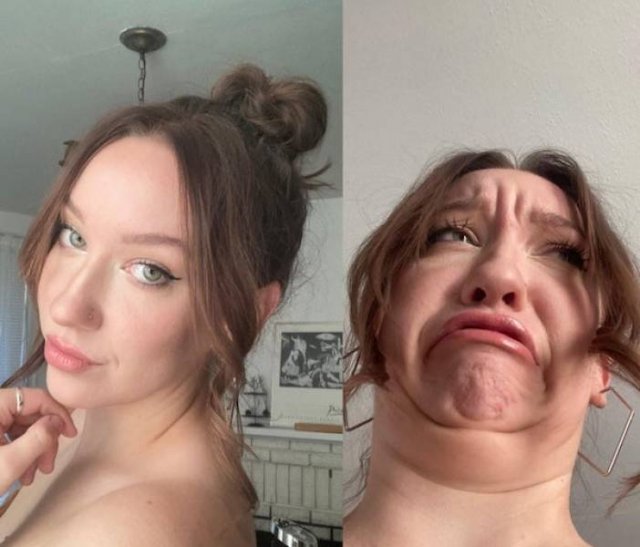 Funny Selfies VS Pretty Ones (18 pics)