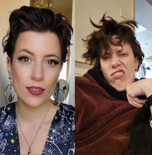 Funny Selfies VS Pretty Ones (18 pics)