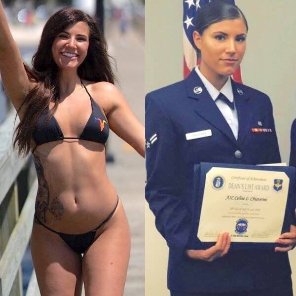 Girls With And Without Uniform (74 pics)