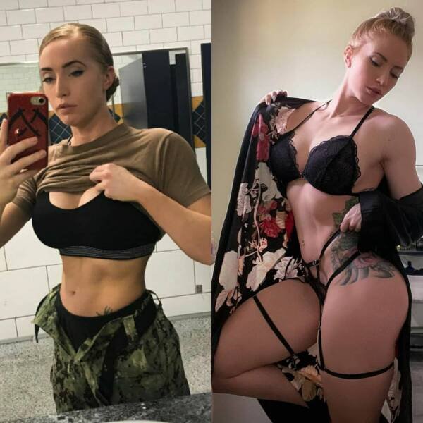 Girls With And Without Uniform (74 pics)