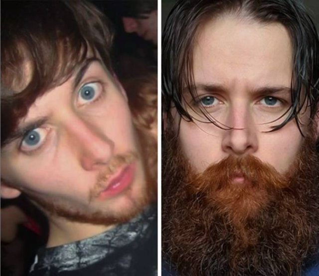 With And Without Beard (20 pics)