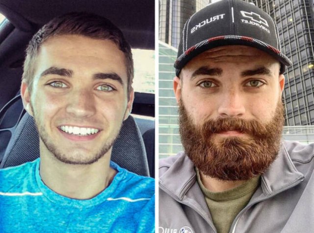 With And Without Beard (15 pics)