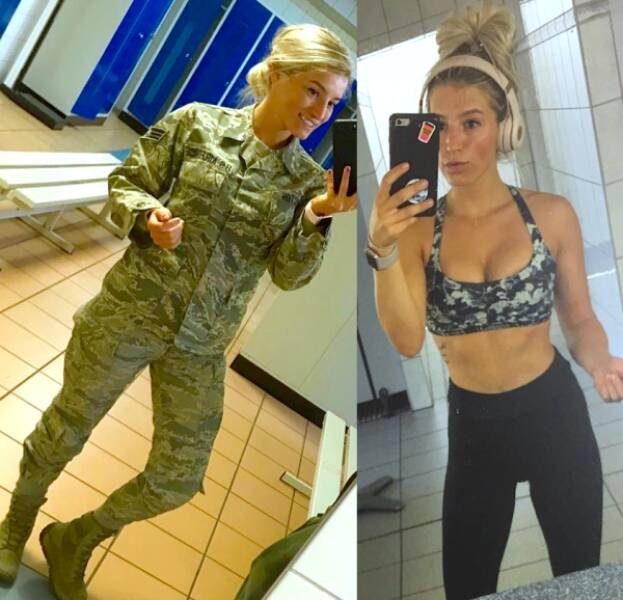 Girls With And Without Uniform (37 pics)