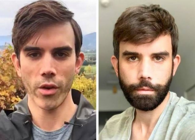 With And Without Beard (18 pics)