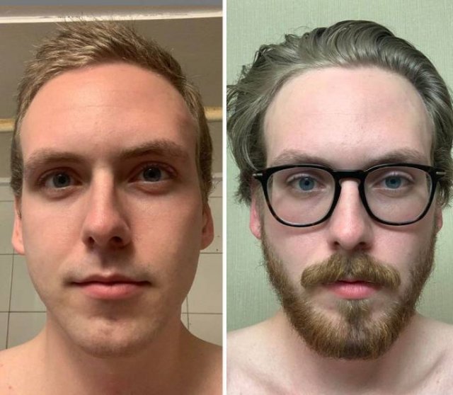 With And Without Beard (18 pics)