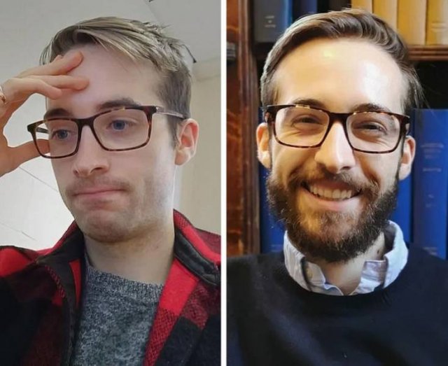 With And Without Beard (18 pics)