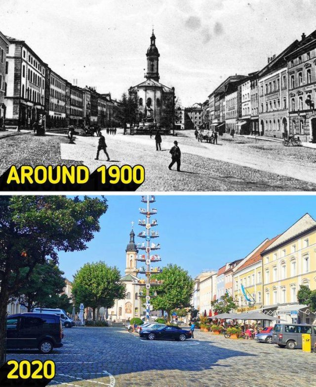 Famous Places In The Past And Now (20 pics)