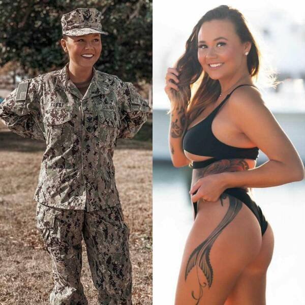 Girls With And Without Uniforms (63 pics)