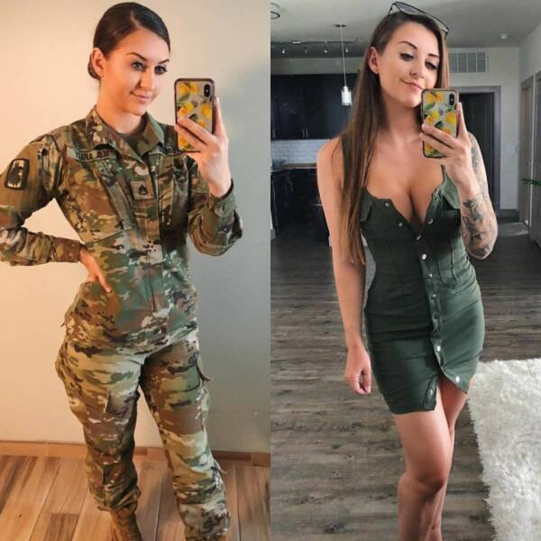 Girls With And Without Uniforms (63 pics)