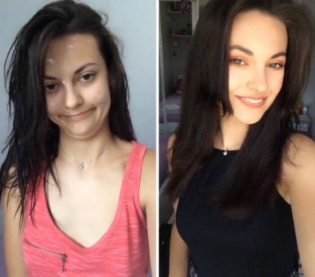 Girls With And Without Makeup (29 pics)