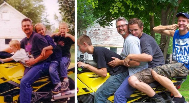 People Recreating Old Family Photos (14 pics)