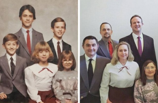 People Recreating Old Family Photos (14 pics)