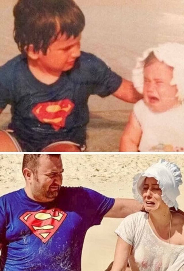 People Recreating Old Family Photos (14 pics)