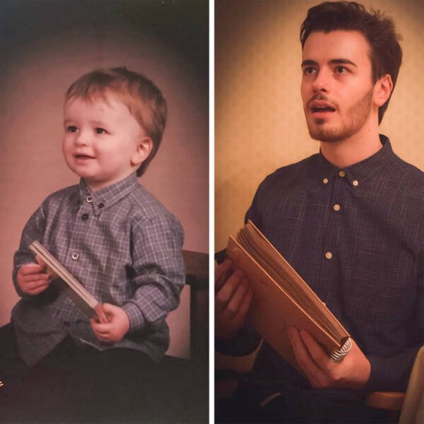 People Recreating Old Family Photos (14 pics)