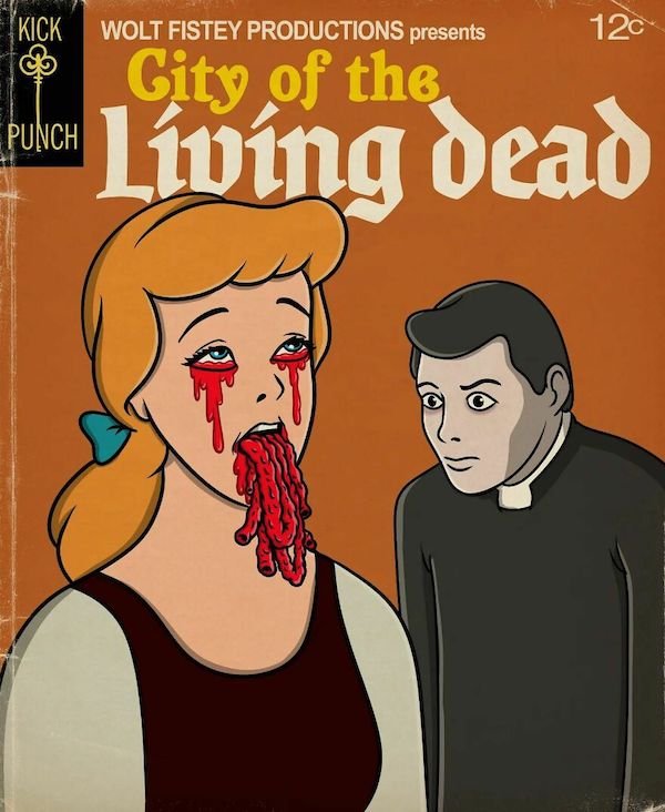 Cartoons Characters In Horror Movies (35 pics)