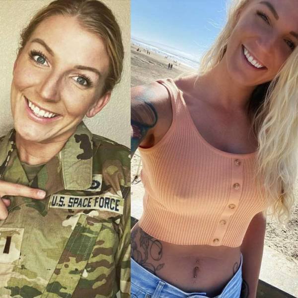 Girls With And Without Uniform (63 pics)