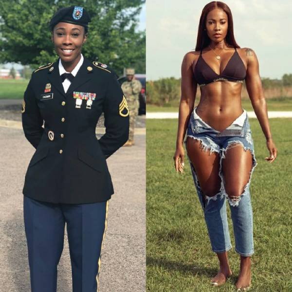 Girls With And Without Uniform (63 pics)