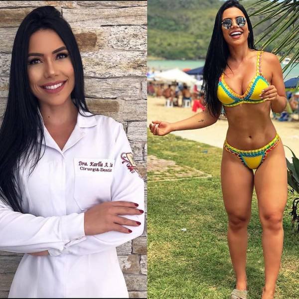 Girls With And Without Uniform (63 pics)