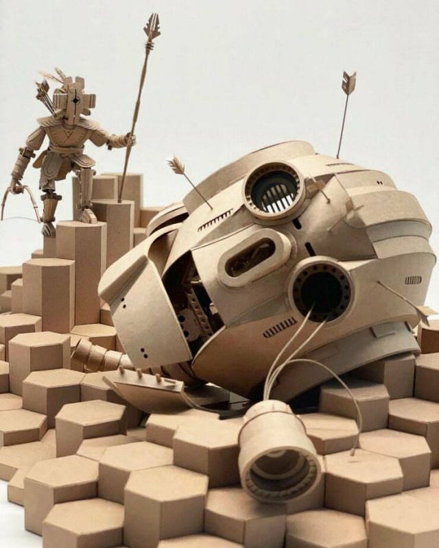 Cool Cardboard Sculptures (25 pics)
