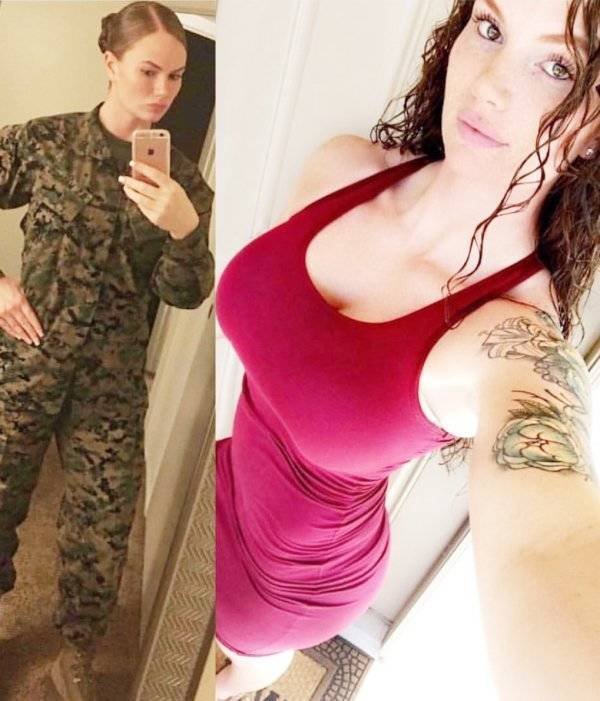 Girls With And Without Uniform (21 pics)