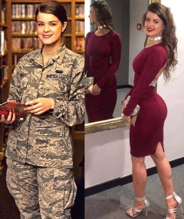 Girls With And Without Uniform (21 pics)