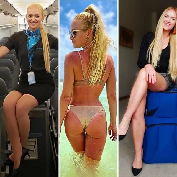 Flight Attendants With And Without Uniform (26 pics)
