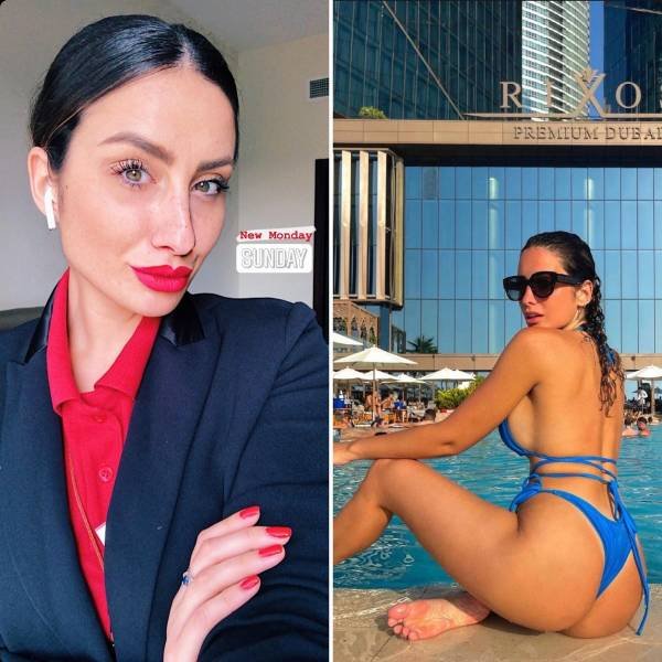 Flight Attendants With And Without Uniform (26 pics)