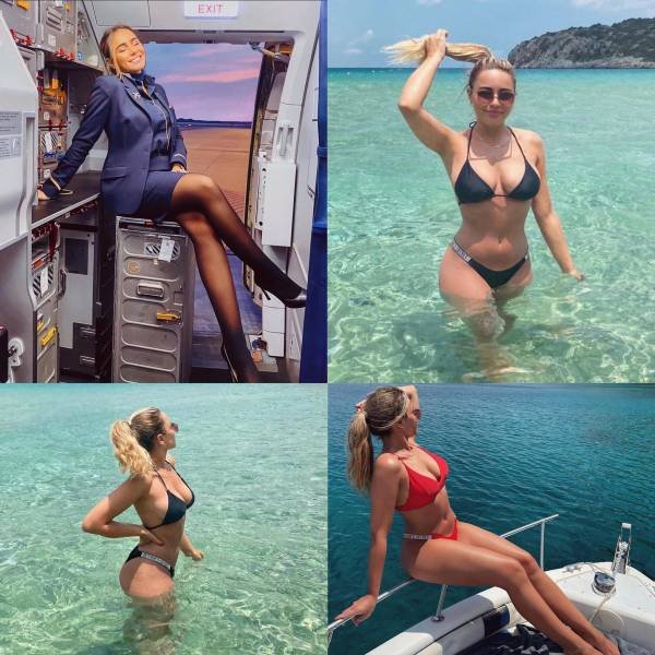 Flight Attendants With And Without Uniform (26 pics)