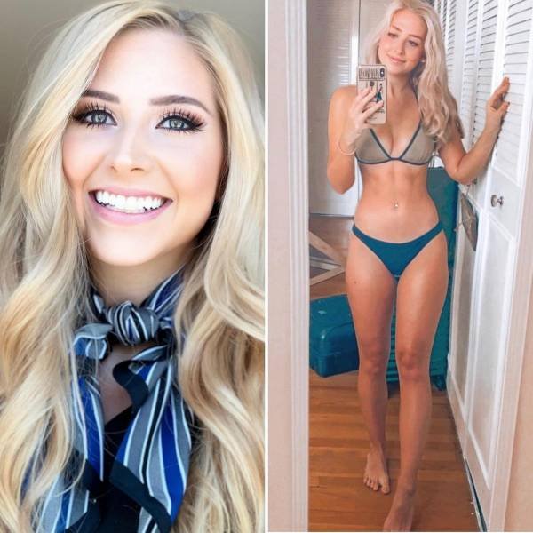 Flight Attendants With And Without Uniform (26 pics)