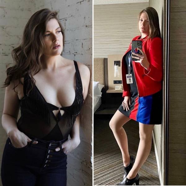 Flight Attendants With And Without Uniform (26 pics)