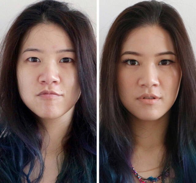 Women With And Without Makeup (20 pics)