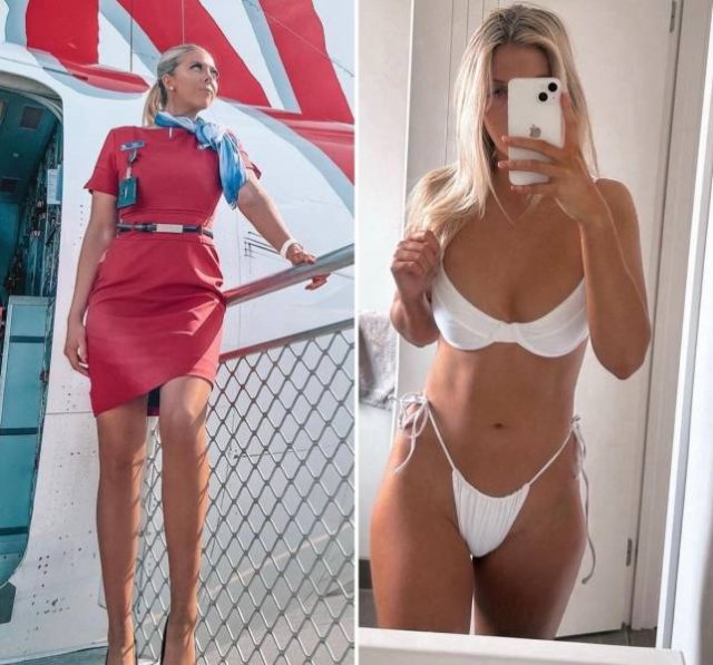 Flight Attendants With And Without Their Uniforms (26 pics)