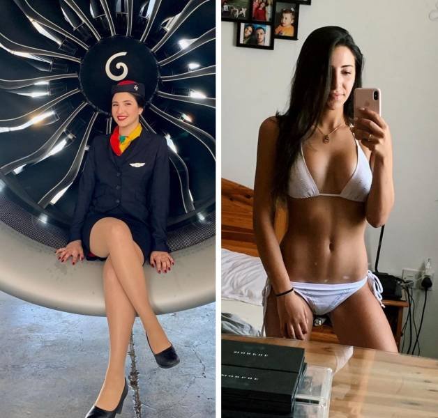Hot Flight Attendants Without Uniform (25 pics)