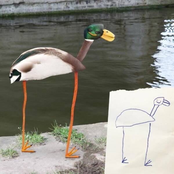 Kids Animal Drawings In Real Life (24 pics)